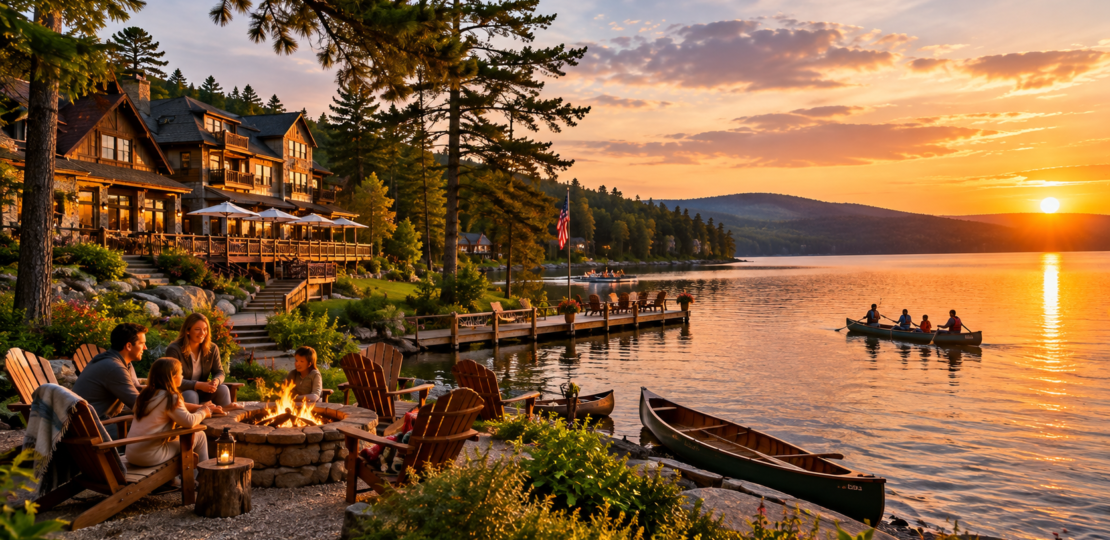 Luxury lakeside family resort in the United States
